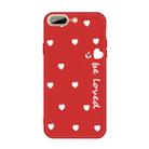 For iPhone 8 Plus / 7 Plus Smiling Face Multiple Love-hearts Pattern Colorful Frosted TPU Phone Protective Case(Red) - 1