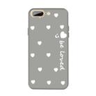 For iPhone 8 Plus / 7 Plus Smiling Face Multiple Love-hearts Pattern Colorful Frosted TPU Phone Protective Case(Gray) - 1