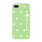 For iPhone 8 Plus / 7 Plus Smiling Face Multiple Love-hearts Pattern Colorful Frosted TPU Phone Protective Case(Green) - 1