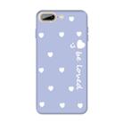 For iPhone 8 Plus / 7 Plus Smiling Face Multiple Love-hearts Pattern Colorful Frosted TPU Phone Protective Case(Light Purple) - 1