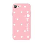 For iPhone SE 2022 / SE 2020 / 8 / 7 Smiling Face Multiple Love-hearts Pattern Colorful Frosted TPU Phone Protective Case(Pink) - 1