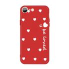 For iPhone SE 2022 / SE 2020 / 8 / 7 Smiling Face Multiple Love-hearts Pattern Colorful Frosted TPU Phone Protective Case(Red) - 1