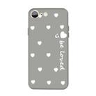 For iPhone SE 2022 / SE 2020 / 8 / 7 Smiling Face Multiple Love-hearts Pattern Colorful Frosted TPU Phone Protective Case(Gray) - 1