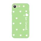 For iPhone SE 2022 / SE 2020 / 8 / 7 Smiling Face Multiple Love-hearts Pattern Colorful Frosted TPU Phone Protective Case(Green) - 1