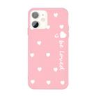 For iPhone 11 Smiling Face Multiple Love-hearts Pattern Colorful Frosted TPU Phone Protective Case(Pink) - 1