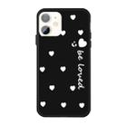 For iPhone 11 Smiling Face Multiple Love-hearts Pattern Colorful Frosted TPU Phone Protective Case(Black) - 1