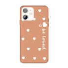 For iPhone 11 Smiling Face Multiple Love-hearts Pattern Colorful Frosted TPU Phone Protective Case(Coral Orange) - 1