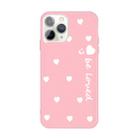 For iPhone 11 Pro Smiling Face Multiple Love-hearts Pattern Colorful Frosted TPU Phone Protective Case(Pink) - 1