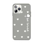 For iPhone 11 Pro Smiling Face Multiple Love-hearts Pattern Colorful Frosted TPU Phone Protective Case(Gray) - 1