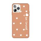 For iPhone 11 Pro Smiling Face Multiple Love-hearts Pattern Colorful Frosted TPU Phone Protective Case(Coral Orange) - 1