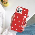 For iPhone 11 Pro Max Smiling Face Multiple Love-hearts Pattern Colorful Frosted TPU Phone Protective Case(Red) - 5