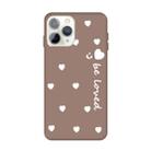 For iPhone 11 Pro Max Smiling Face Multiple Love-hearts Pattern Colorful Frosted TPU Phone Protective Case(Khaki) - 1