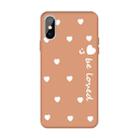 For iPhone XS Max Smiling Face Multiple Love-hearts Pattern Colorful Frosted TPU Phone Protective Case(Coral Orange) - 1