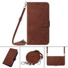 For iPhone 13 mini Crossbody 3D Embossed Flip Leather Phone Case (Brown) - 1