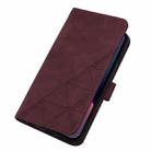 For iPhone 13 Pro Crossbody 3D Embossed Flip Leather Phone Case (Wine Red) - 2