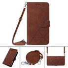 For iPhone 12 Crossbody 3D Embossed Flip Leather Phone Case(Brown) - 1