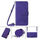 For iPhone 12 Pro Crossbody 3D Embossed Flip Leather Phone Case(Purple) - 1