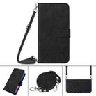 For iPhone 11 Pro Max Crossbody 3D Embossed Flip Leather Phone Case (Black) - 1