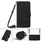 For iPhone X / XS Crossbody 3D Embossed Flip Leather Phone Case(Black) - 1