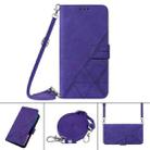 For iPhone XR Crossbody 3D Embossed Flip Leather Phone Case(Purple) - 1