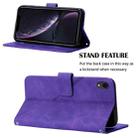 For iPhone XR Crossbody 3D Embossed Flip Leather Phone Case(Purple) - 5