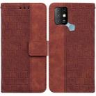 For Infinix Hot 10 X682 Geometric Embossed Leather Phone Case(Brown) - 1