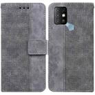 For Infinix Hot 10 X682 Geometric Embossed Leather Phone Case(Grey) - 1