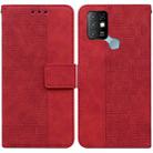 For Infinix Hot 10 X682 Geometric Embossed Leather Phone Case(Red) - 1