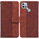 For Infinix Hot 10i / Smart 5 Pro X659B / PR652B / S658E Geometric Embossed Leather Phone Case(Brown) - 1