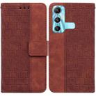 For Infinix Hot 11 X662 Geometric Embossed Leather Phone Case(Brown) - 1