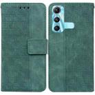 For Infinix Hot 11 X662 Geometric Embossed Leather Phone Case(Green) - 1