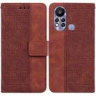 For Infinix Hot 11s X6812 Geometric Embossed Leather Phone Case(Brown) - 1