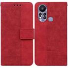 For Infinix Hot 11s X6812 Geometric Embossed Leather Phone Case(Red) - 1