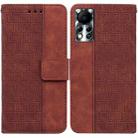 For Infinix Hot 11S NFC X6812B Geometric Embossed Leather Phone Case(Brown) - 1