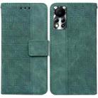 For Infinix Hot 11S NFC X6812B Geometric Embossed Leather Phone Case(Green) - 1