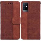 For Infinix Note 10 X693 Geometric Embossed Leather Phone Case(Brown) - 1