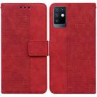 For Infinix Note 10 X693 Geometric Embossed Leather Phone Case(Red) - 1