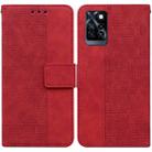 For Infinix Note 10 Pro X695 Geometric Embossed Leather Phone Case(Red) - 1