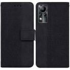 For Infinix Note 11 Geometric Embossed Leather Phone Case(Black) - 1