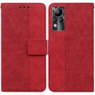 For Infinix Note 11 Geometric Embossed Leather Phone Case(Red) - 1