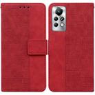 For Infinix Note 11 Pro / Note 11s Geometric Embossed Leather Phone Case(Red) - 1