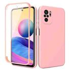 For Xiaomi Redmi Note 10 Imitation Liquid Silicone 360 Full Body Phone Case(Pink) - 1