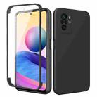 For Xiaomi Redmi Note 10 Imitation Liquid Silicone 360 Full Body Phone Case(Black) - 1