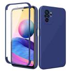 For Xiaomi Redmi Note 10 Imitation Liquid Silicone 360 Full Body Phone Case(Blue) - 1