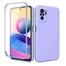 For Xiaomi Redmi Note 10 Imitation Liquid Silicone 360 Full Body Phone Case(Purple) - 1