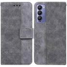 For Tecno Camon 18 / 18P Geometric Embossed Leather Phone Case(Grey) - 1