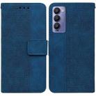 For Tecno Camon 18 / 18P Geometric Embossed Leather Phone Case(Blue) - 1