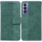 For Tecno Camon 18 / 18P Geometric Embossed Leather Phone Case(Green) - 1