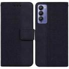 For Tecno Camon 18 / 18P Geometric Embossed Leather Phone Case(Black) - 1