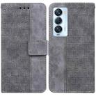 For Tecno Camon 18 Premier Geometric Embossed Leather Phone Case(Grey) - 1